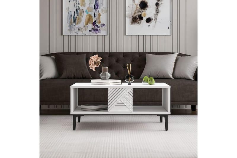 Botswana Stuebord 90 cm - Hvit - Møbler - Bord - Sofabord