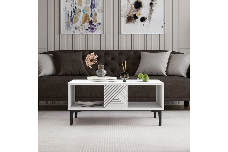 Botswana Stuebord 90 cm - Hvit - Møbler - Bord - Sofabord