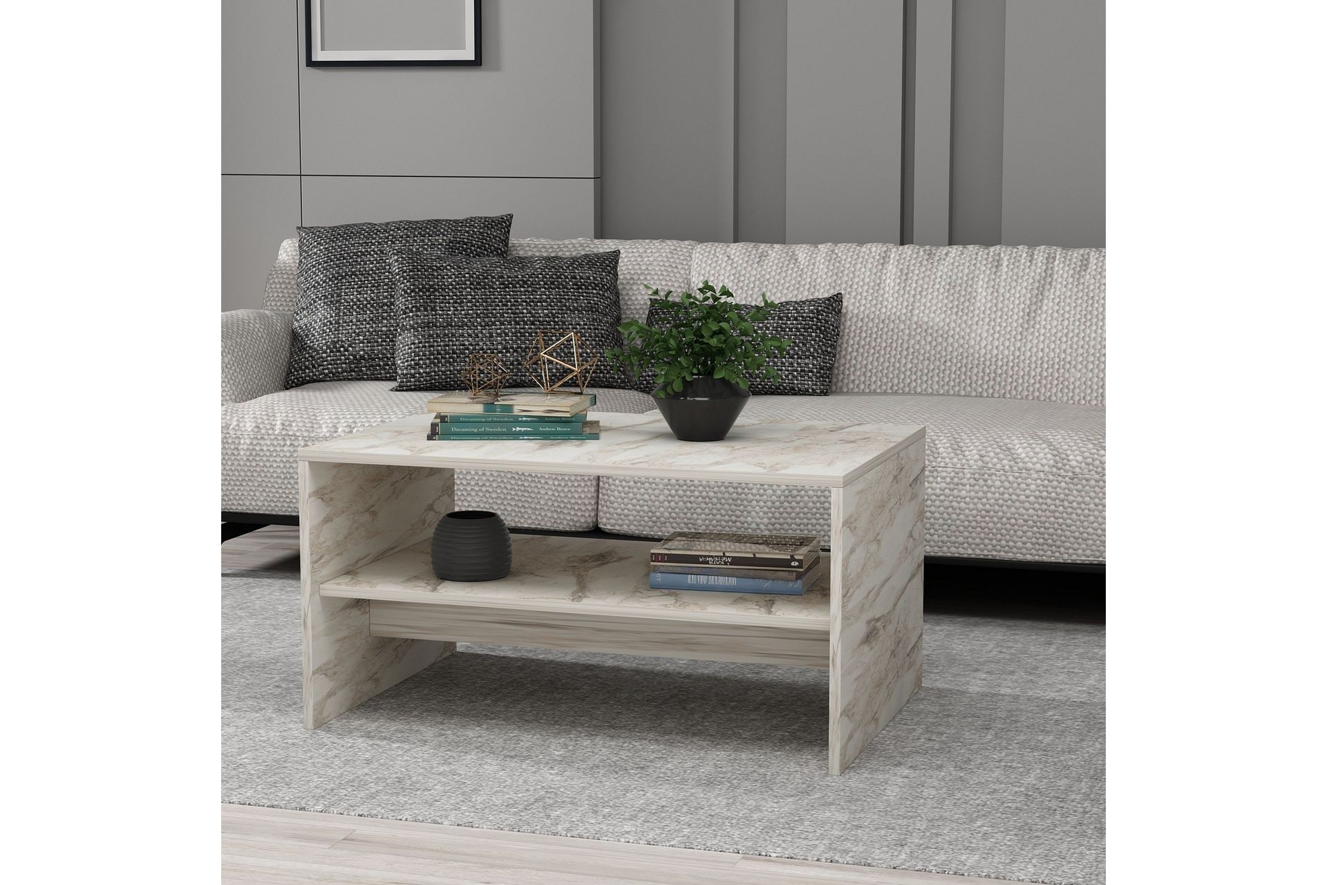 Bozdogan Sofabord 90 cm - Hvit - Møbler - Bord - Sofabord