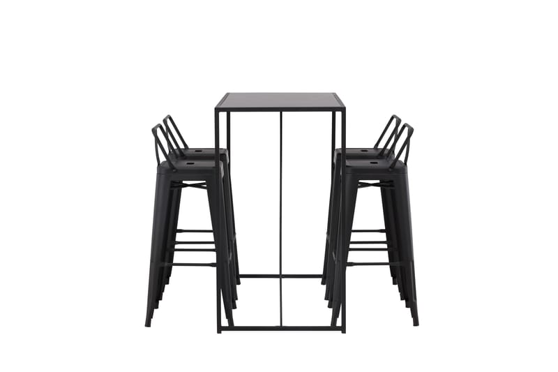 Brea Barbord 60x120 cm med 4 Tempe Stoler - Sort - Møbler - Bord - Barbord & ståbord