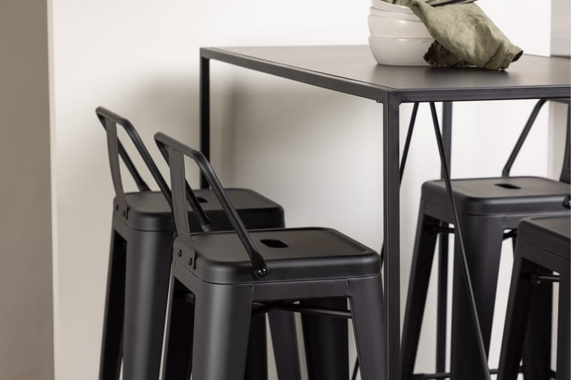 Brea Barbord 60x120 cm med 4 Tempe Stoler - Sort - Møbler - Bord - Barbord & ståbord