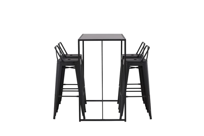 Brea Barbord 60x120 cm med 4 Tempe Stoler - Sort - Møbler - Bord - Barbord & ståbord