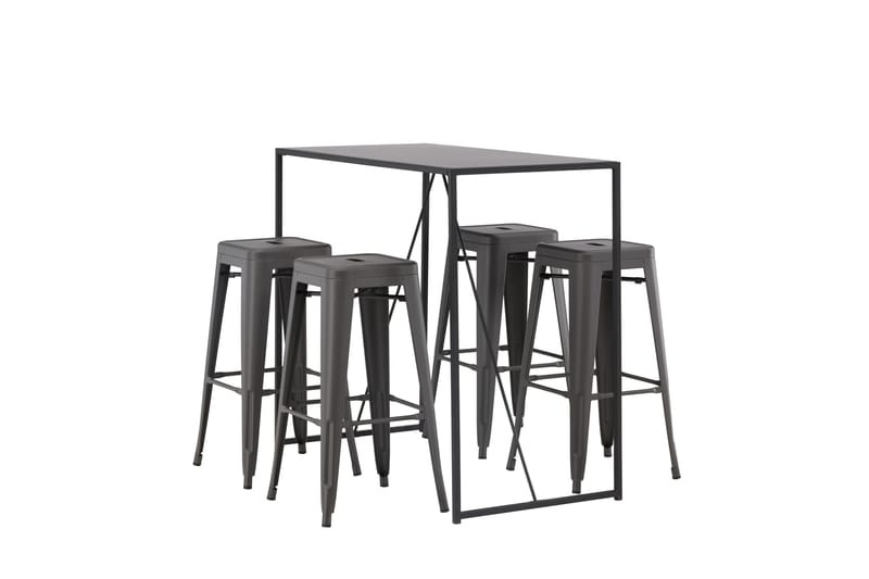Brea Spisegruppe 120 cm Rektangulær med 4 Adesto Stoler - Sort - Møbler - Bord - Spisegrupper