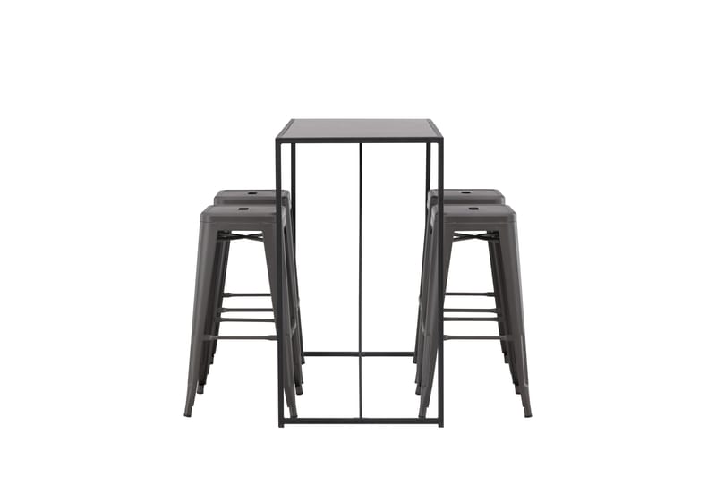 Brea Spisegruppe 120 cm Rektangulær med 4 Adesto Stoler - Sort - Møbler - Bord - Spisegrupper