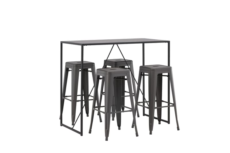 Brea Spisegruppe 120 cm Rektangulær med 4 Adesto Stoler - Sort - Møbler - Bord - Spisegrupper