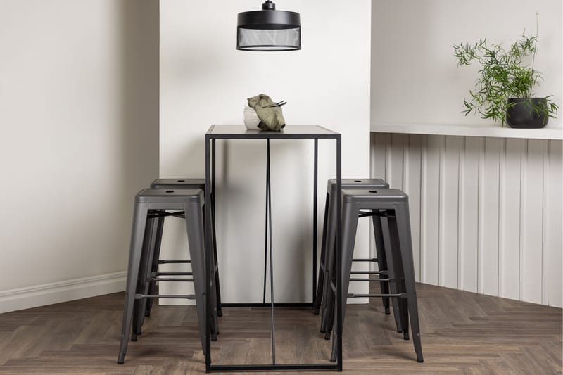 Brea Spisegruppe 120 cm Rektangulær med 4 Adesto Stoler - Sort - Møbler - Bord - Spisegrupper