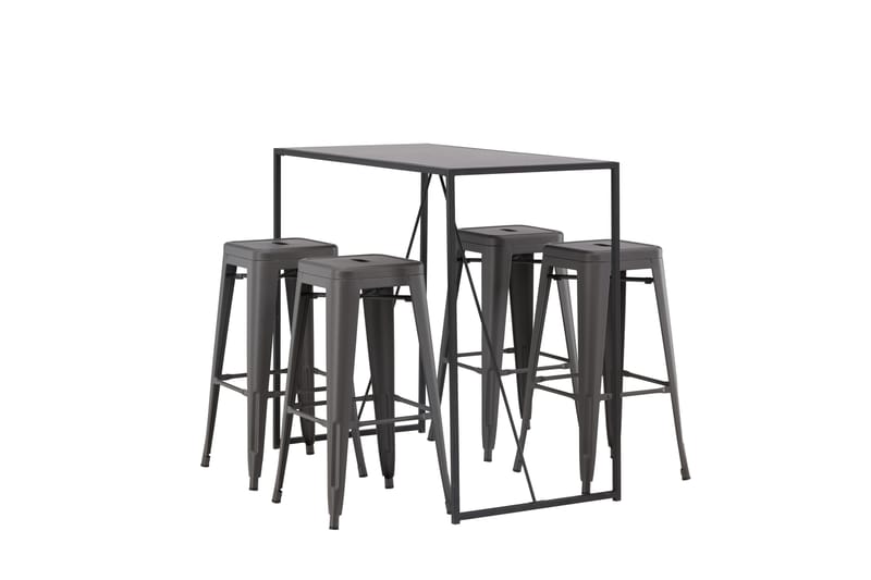 Brea Spisegruppe 120 cm Rektangulær med 4 Adesto Stoler - Sort - Møbler - Bord - Spisegrupper