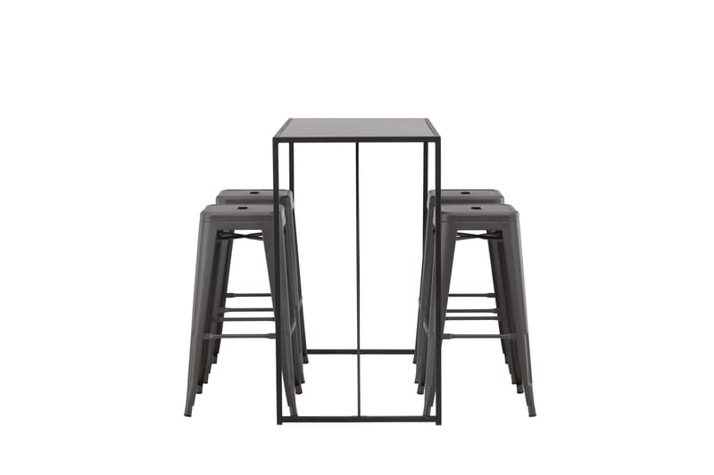 Brea Spisegruppe 120 cm Rektangulær med 4 Adesto Stoler - Sort - Møbler - Bord - Spisegrupper