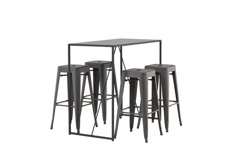 Brea Spisegruppe 120 cm Rektangulær med 4 Adesto Stoler - Sort - Møbler - Bord - Spisegrupper