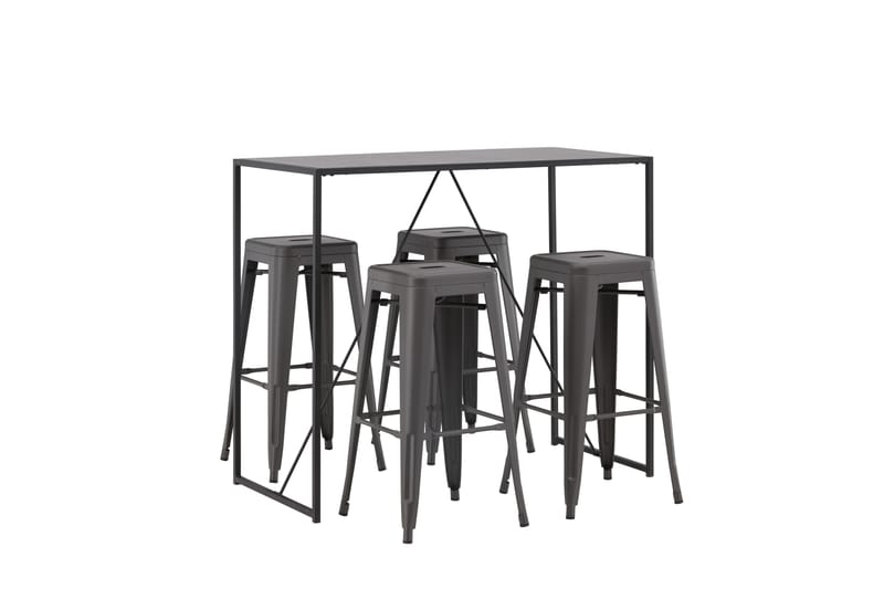 Brea Spisegruppe 120 cm Rektangulær med 4 Adesto Stoler - Sort - Møbler - Bord - Spisegrupper