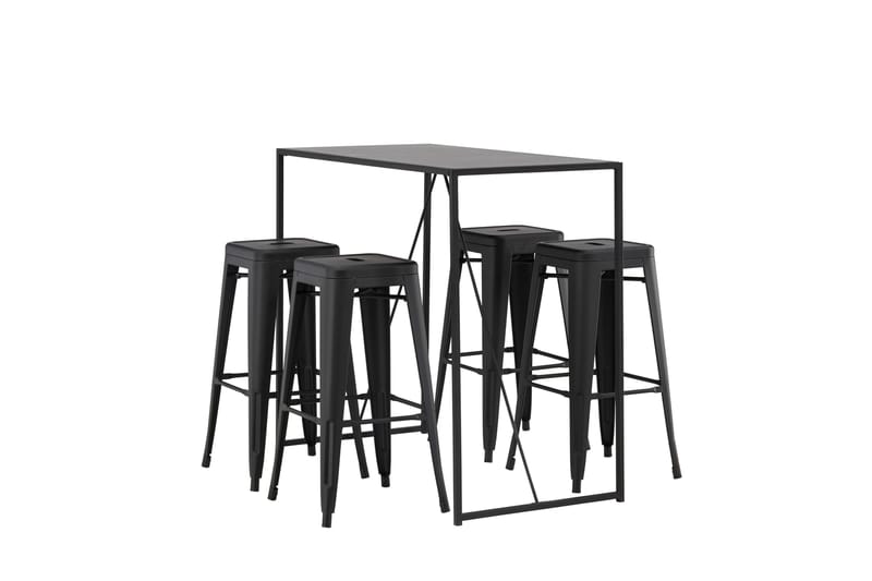 Brea Spisegruppe 120 cm Rektangulær med 4 Adesto Stoler - Sort - Møbler - Bord - Spisegrupper
