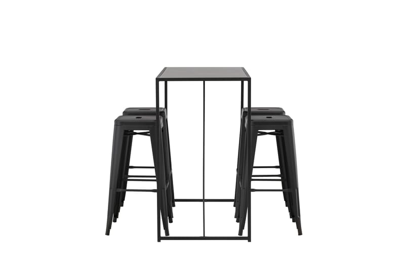 Brea Spisegruppe 120 cm Rektangulær med 4 Adesto Stoler - Sort - Møbler - Bord - Spisegrupper