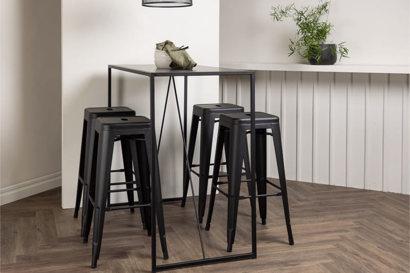 Brea Spisegruppe 120 cm Rektangulær med 4 Adesto Stoler - Sort - Møbler - Bord - Spisegrupper