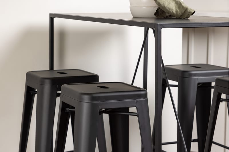 Brea Spisegruppe 120 cm Rektangulær med 4 Adesto Stoler - Sort - Møbler - Bord - Spisegrupper