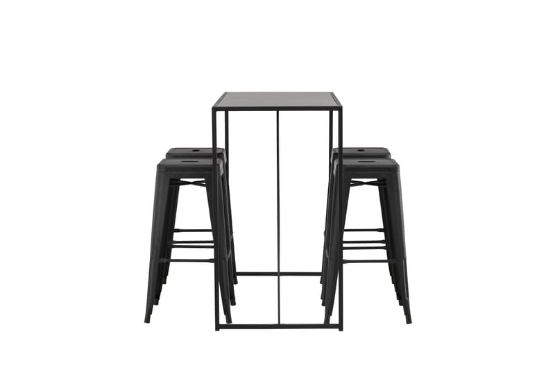Brea Spisegruppe 120 cm Rektangulær med 4 Adesto Stoler - Sort - Møbler - Bord - Spisegrupper