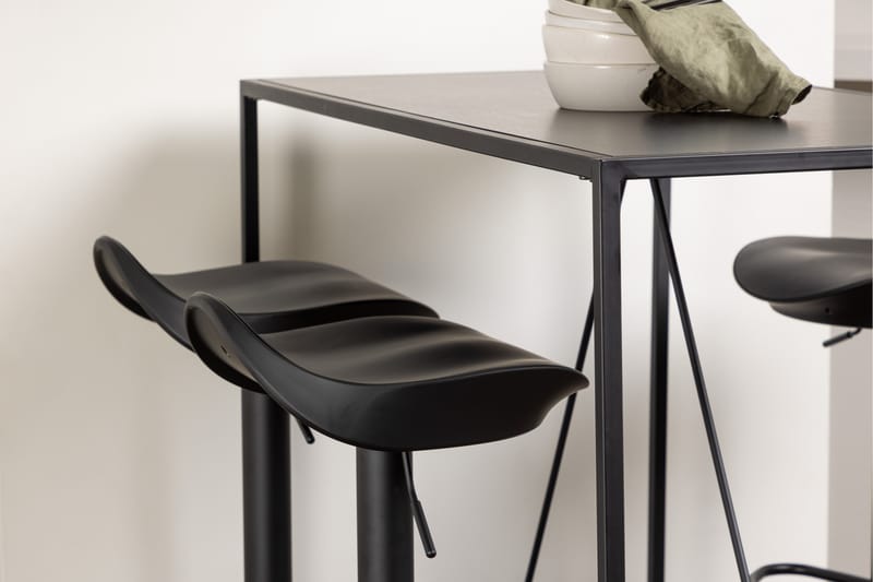Brea Spisegruppe 120 cm Rektangulær med 4 Adesto Stoler - Sort - Møbler - Bord - Spisegrupper