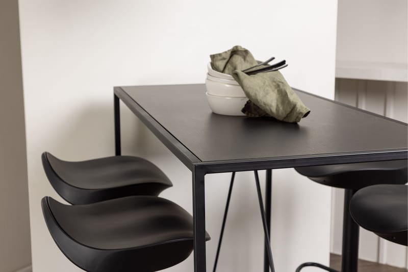 Brea Spisegruppe 120 cm Rektangulær med 4 Adesto Stoler - Sort - Møbler - Bord - Spisegrupper