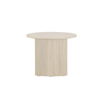 Bristol 60 cm Rundt Sofabord i Tre med Riflede Ben - Beige - Møbler - Bord - Sofabord