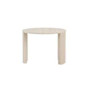 Bristol 60 cm Rundt Sofabord i Tre med Riflede Ben - Beige - Møbler - Bord - Sofabord