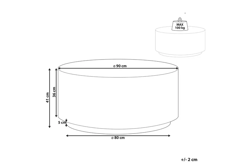 Bruder Sofabord 90 cm Rund - Hvit - Møbler - Bord - Sofabord