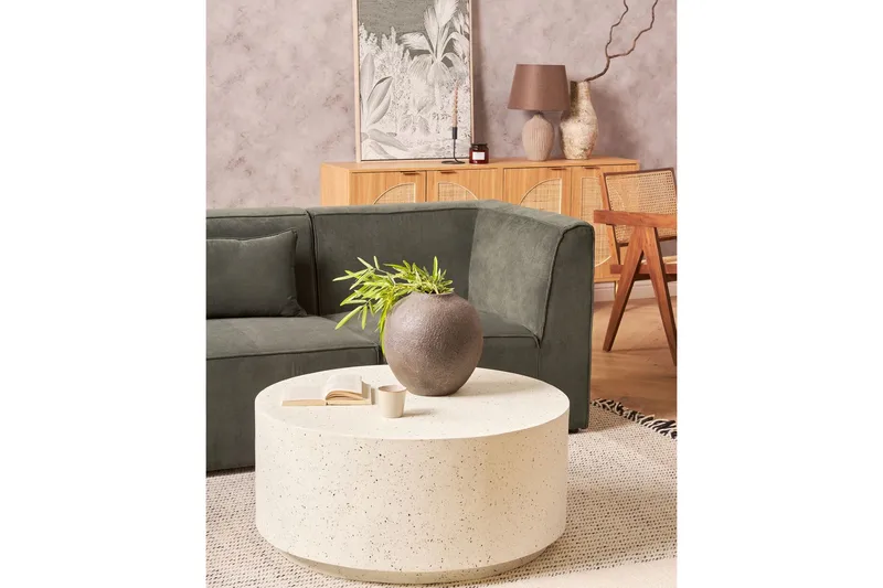 Bruder Sofabord 90 cm Rund - Hvit - Møbler - Bord - Sofabord