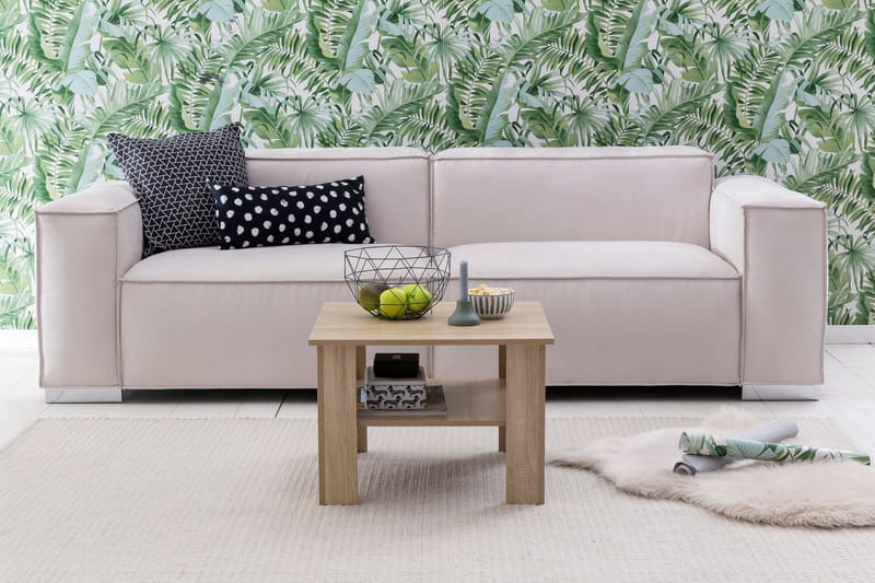 Bulanda Sofabord 60 cm med Oppbevaringshylle - Natur - Sofabord