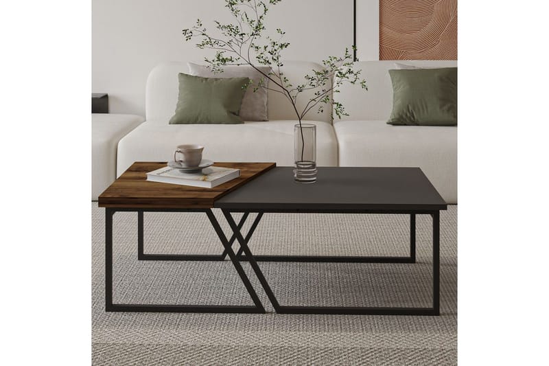 Bulskoll Stuebord 120 cm - Antrasitt/Valnøtt - Møbler - Bord - Sofabord