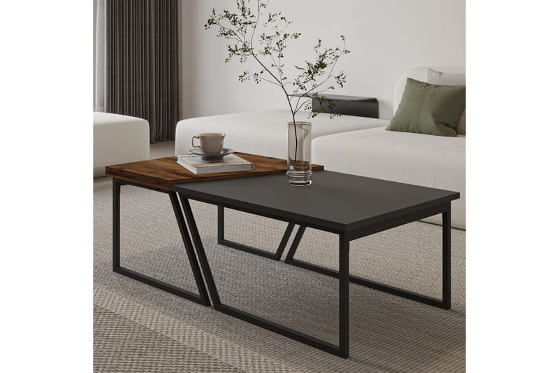 Bulskoll Stuebord 120 cm - Antrasitt/Valnøtt - Møbler - Bord - Sofabord