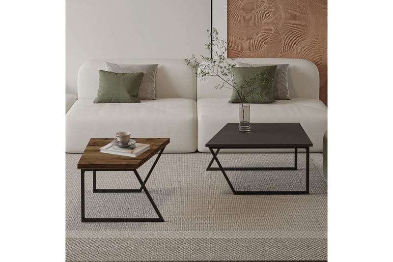 Bulskoll Stuebord 120 cm - Antrasitt/Valnøtt - Møbler - Bord - Sofabord