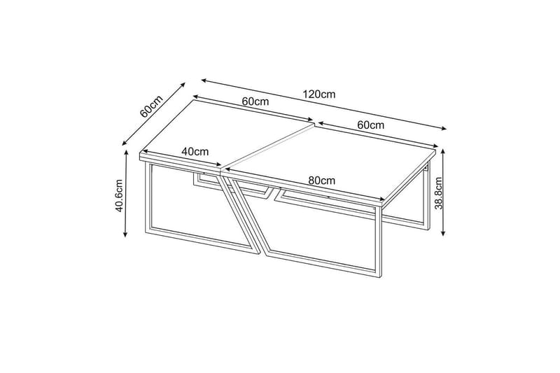 Bulskoll Stuebord 120 cm - Hvit - Møbler - Bord - Sofabord