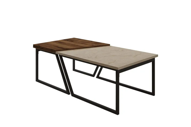 Bulskoll Stuebord 120 cm - Travertin/Valnøtt - Møbler - Bord - Sofabord