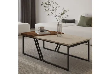 Bulskoll Stuebord 120 cm - Travertin/Valnøtt - Møbler - Bord - Sofabord
