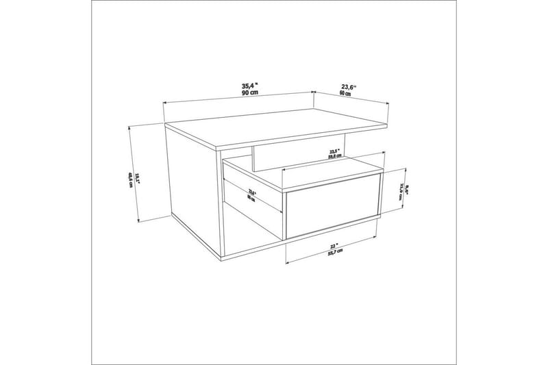 Bulvari Stuebord 90 cm - Valnøtt - Møbler - Bord - Sofabord
