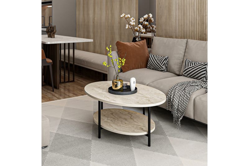 Burata Sofabord 90 cm - Beige - Møbler - Bord - Sofabord