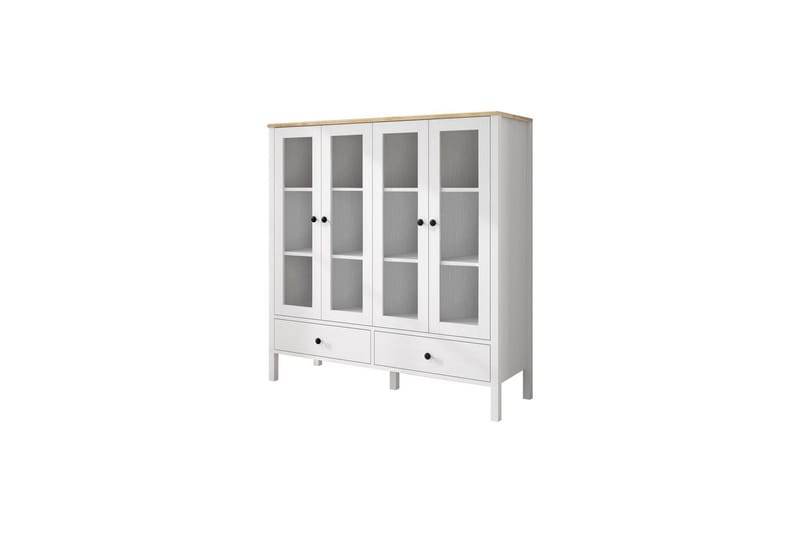 Cadrel Bokhylle 130 cm, Natur/Hvit