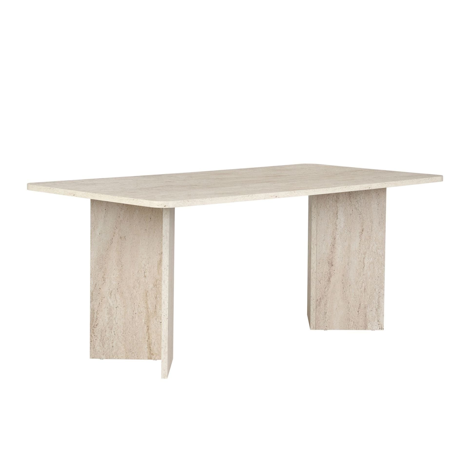 Cadron spisebord 180 cm rektangulært - Travertin