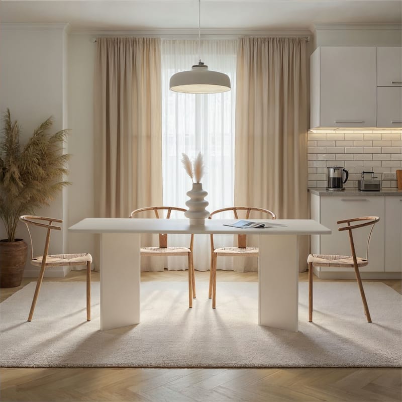 Cadron spisebord 180 cm rektangulært - Tre Hvit - Møbler - Bord - Spisebord & kjøkkenbord