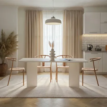 Cadron spisebord 180 cm rektangulært - Tre Hvit - Møbler - Bord - Spisebord & kjøkkenbord