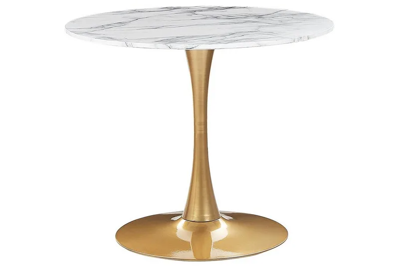 Calmar Spisebord 90 cm Rund, Hvitt Gull