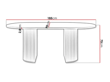 Calvion Ovalt Spisebord 185 cm i Tre med Eketrelook - Brun - Møbler - Bord - Spisebord & kjøkkenbord
