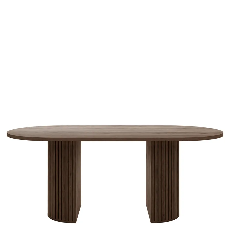Calvion Ovalt Spisebord 185 cm i Tre med Valnøttutseende, Brun