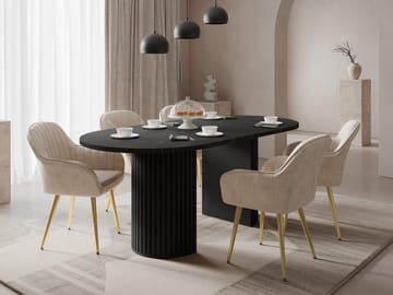 Calvion spisebord 185 cm ovalt - Svart - Møbler - Bord - Spisebord & kjøkkenbord