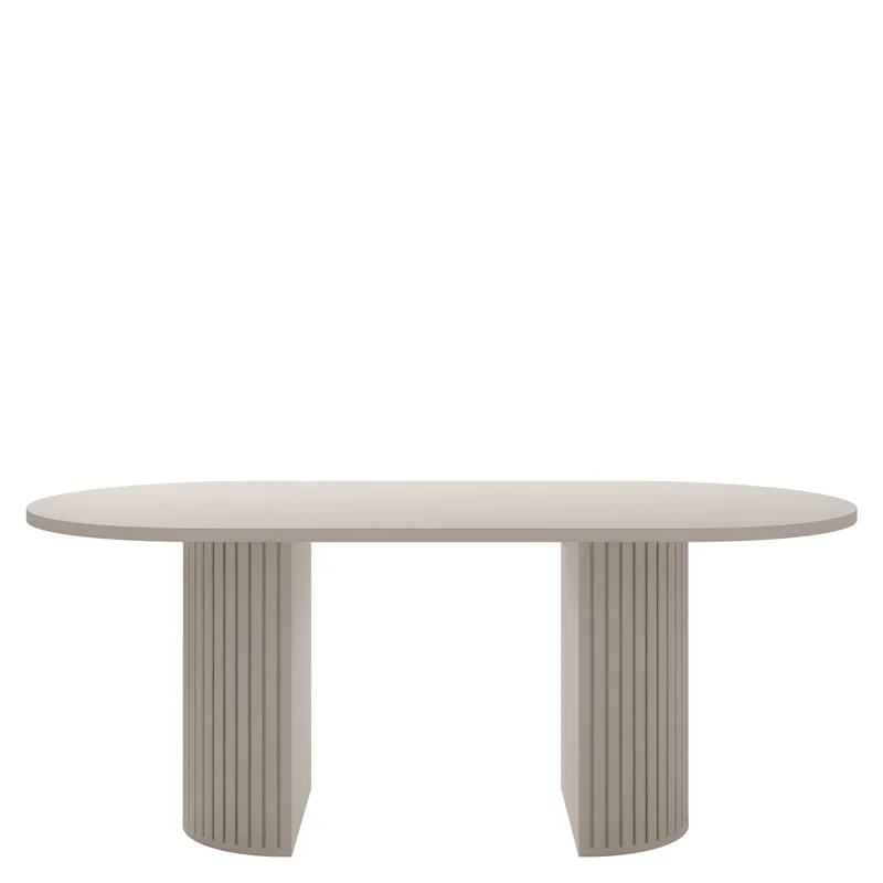 Calvion Spisebord ovalt 185 cm - beige - Møbler - Bord - Spisebord & kjøkkenbord