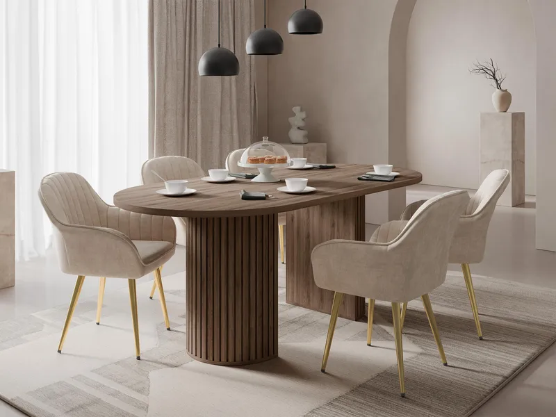 Calvion Spisebord ovalt 185 cm - Brun - Møbler - Bord - Spisebord & kjøkkenbord