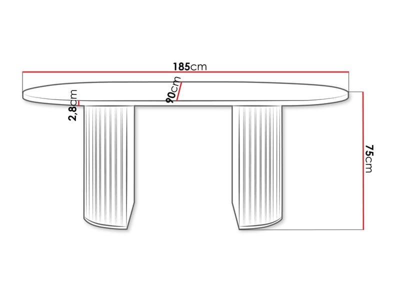 Calvion Spisebord ovalt 185 cm - Brun - Møbler - Bord - Spisebord & kjøkkenbord