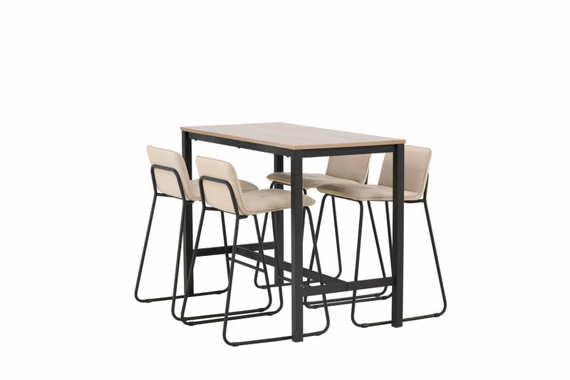 Camden Barbord 60x120 cm med 4 Bisbee Stoler - Beige - Møbler - Bord - Barbord & ståbord