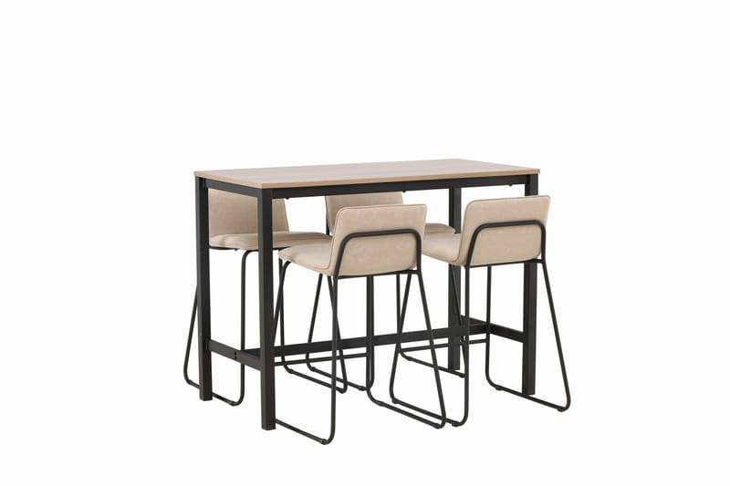 Camden Barbord 60x120 cm med 4 Bisbee Stoler - Beige - Møbler - Bord - Barbord & ståbord