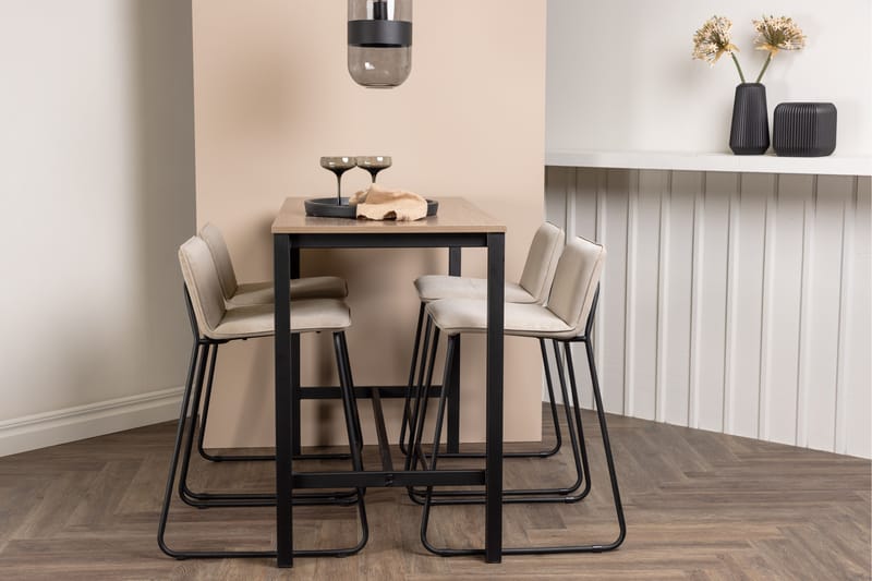 Camden Barbord 60x120 cm med 4 Bisbee Stoler - Beige - Møbler - Bord - Barbord & ståbord
