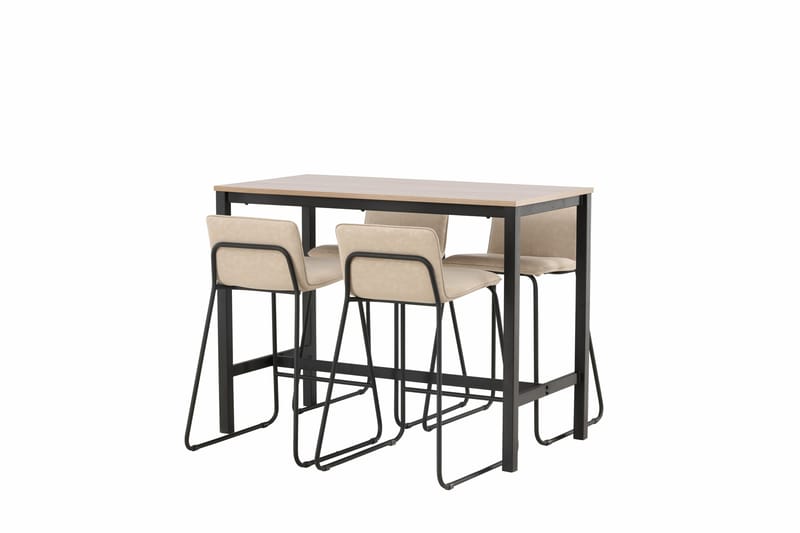 Camden Barbord 60x120 cm med 4 Bisbee Stoler - Beige - Møbler - Bord - Barbord & ståbord