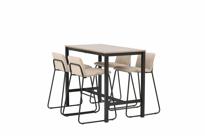 Camden Barbord 60x120 cm med 4 Bisbee Stoler - Beige - Møbler - Bord - Barbord & ståbord